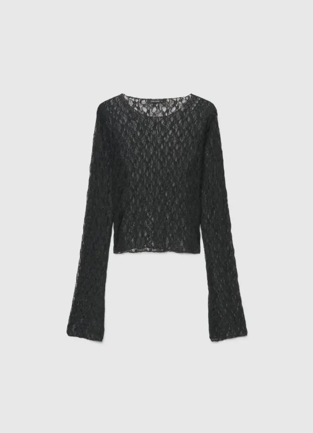 Calliope t-shirt dentelle manches longues femme