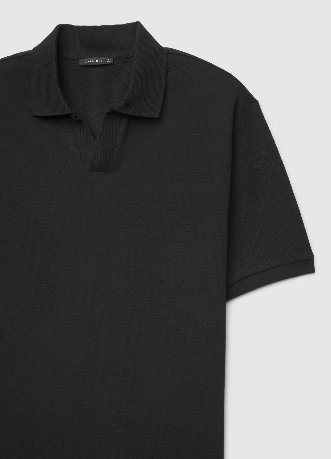 Calliope polo uni homme col V manches courtes