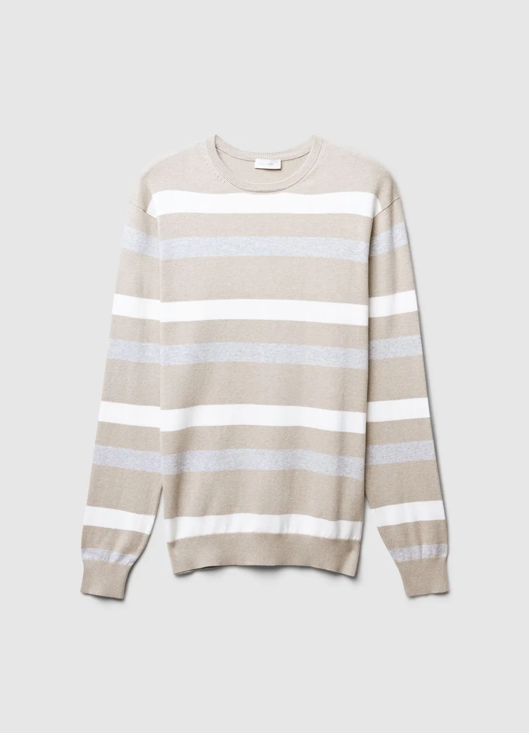 Calliope pull rayé homme col rond manches longues