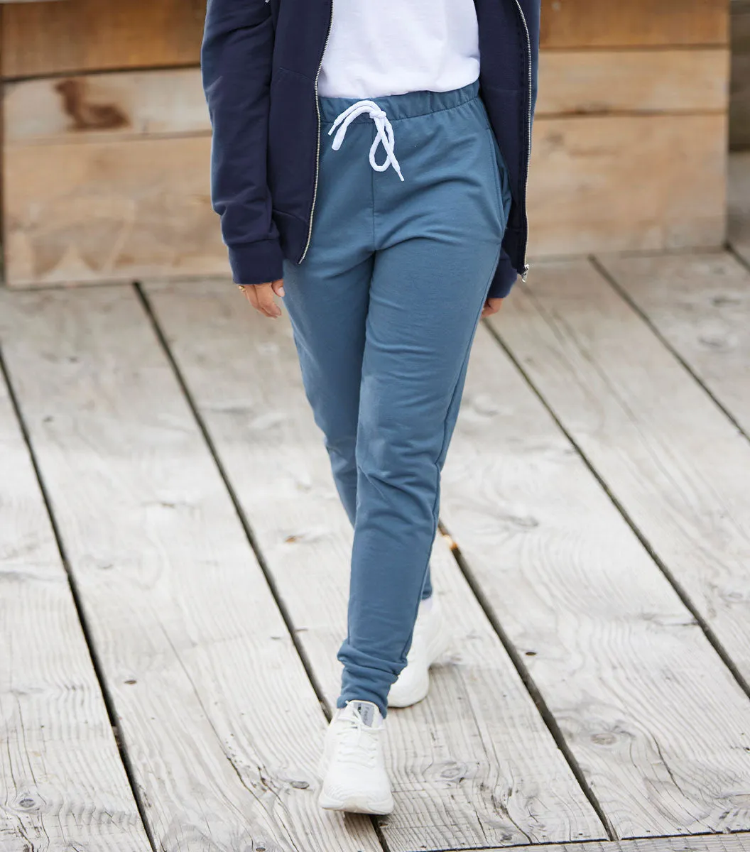 Cocorico Intemporel Jogging Femme Azur coton élasthanne