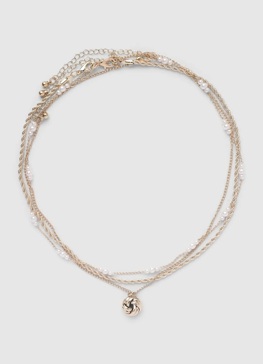 Calliope collier multilayer perles femme pendentif nœud