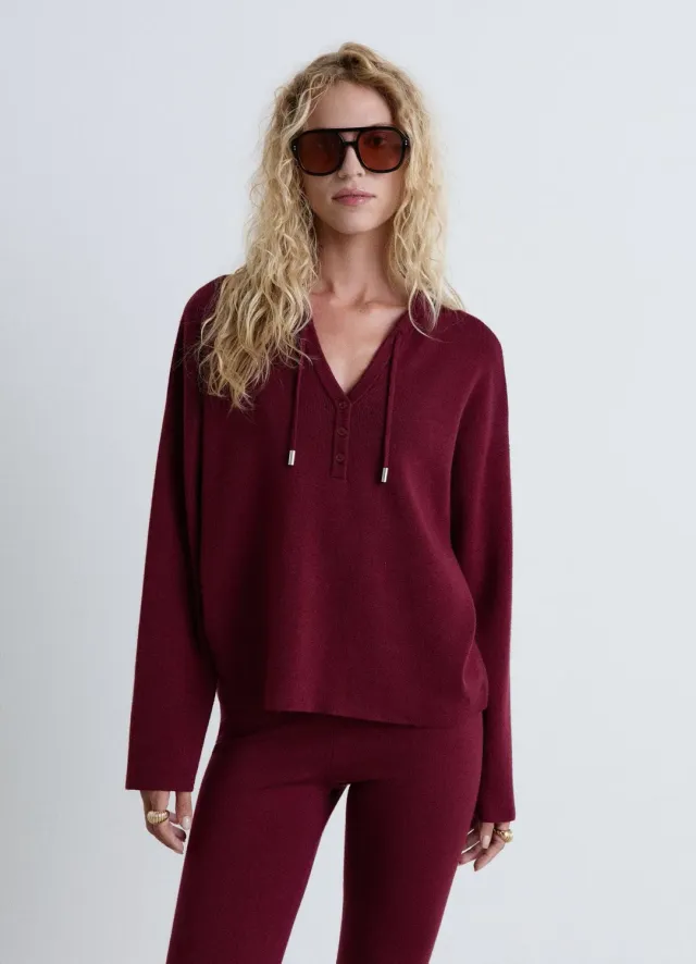 Calliope Sweat à capuche col V pull femme