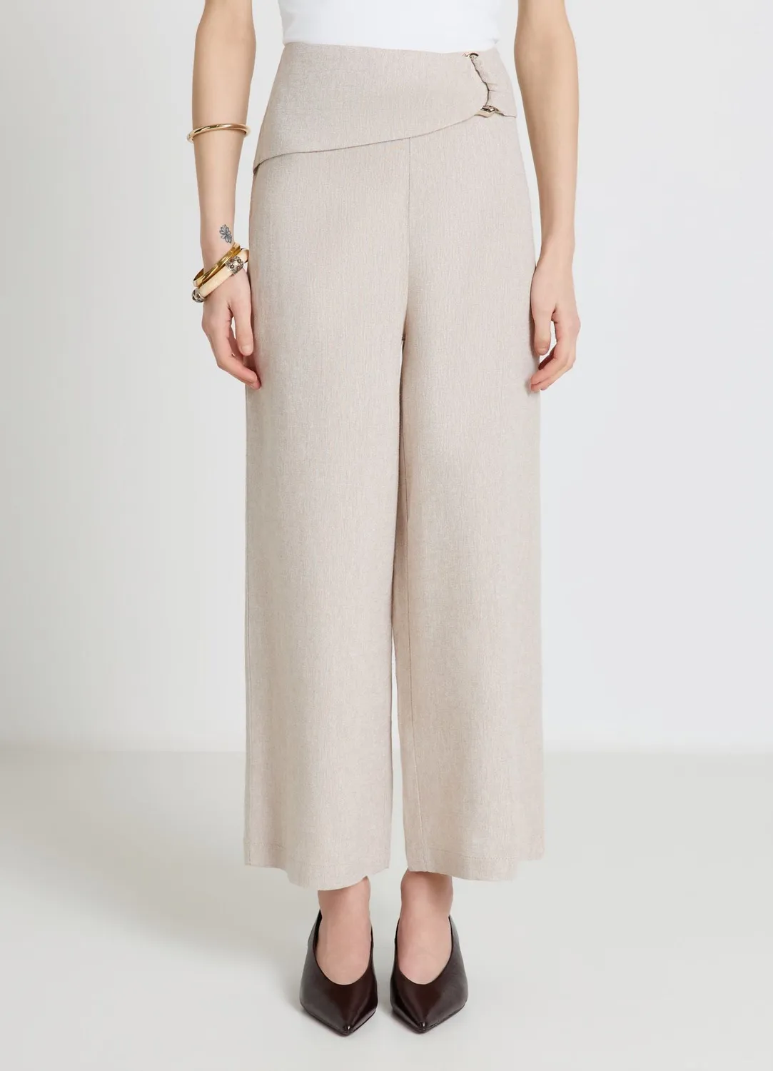 Calliope pantalon culotte lin femme boucle taille haute