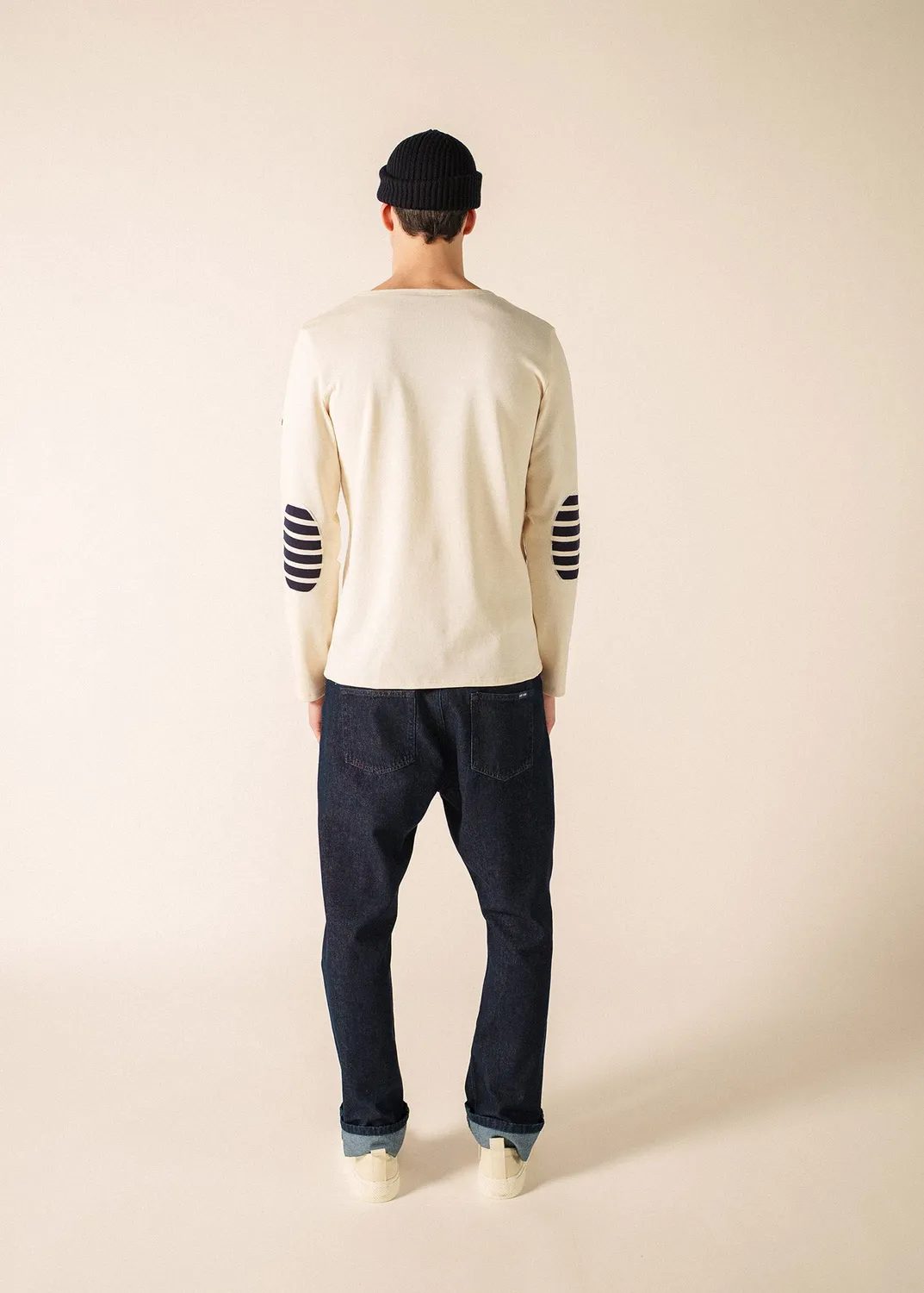 Saint James Méridien marinière ecru navy coudières coton