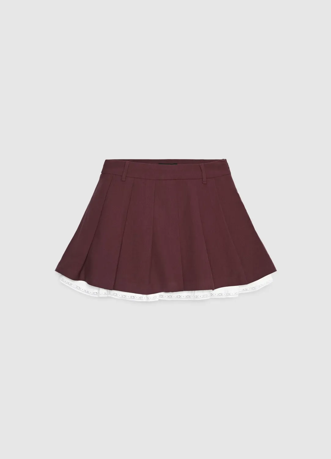 Calliope Short Plissé Bord Dentelle Femme Taille Haute