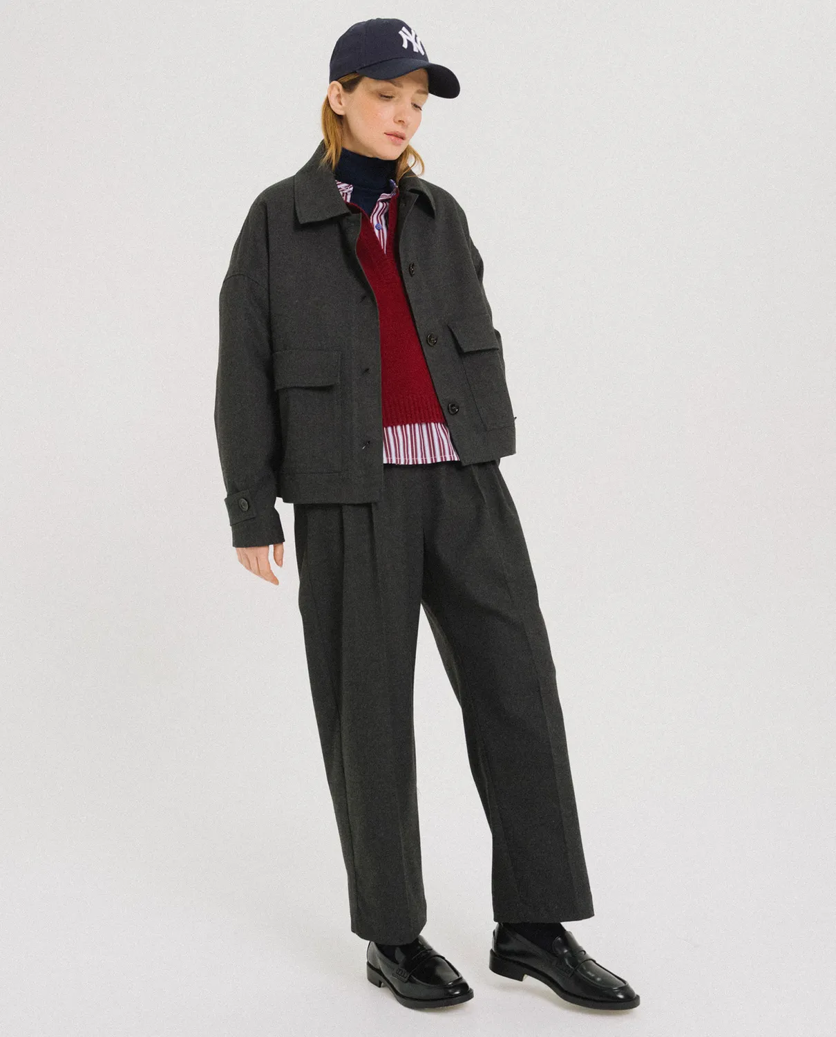 Tinsels Frantzy veste courte anthracite flanelle