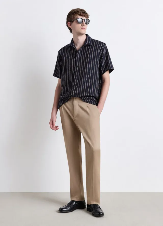 Calliope chemise à rayures homme manches courtes relaxed