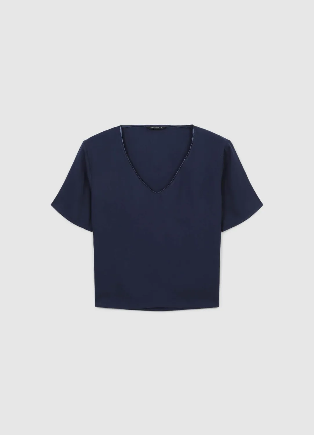 Calliope Scollo Ampio blouse femme col large manches courtes