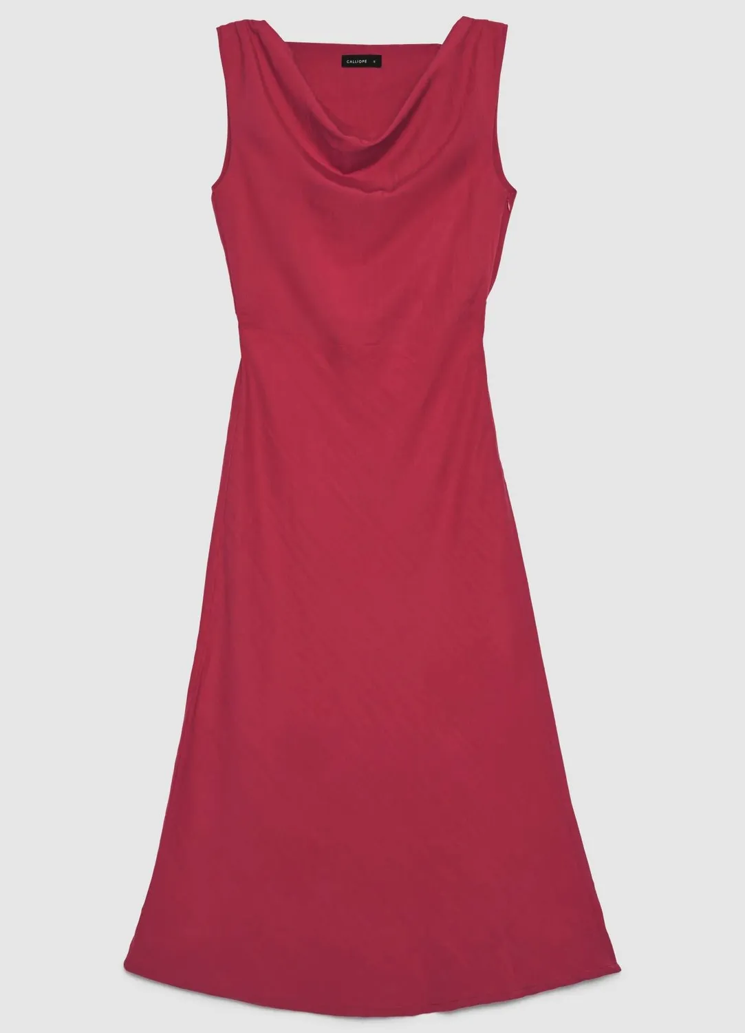Calliope robe midi femme col drapé sans manches