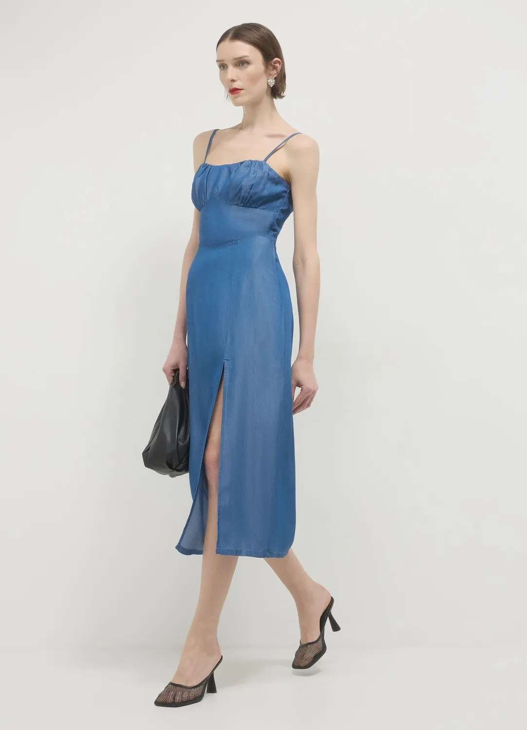Calliope robe longue unie robe bretelles femme