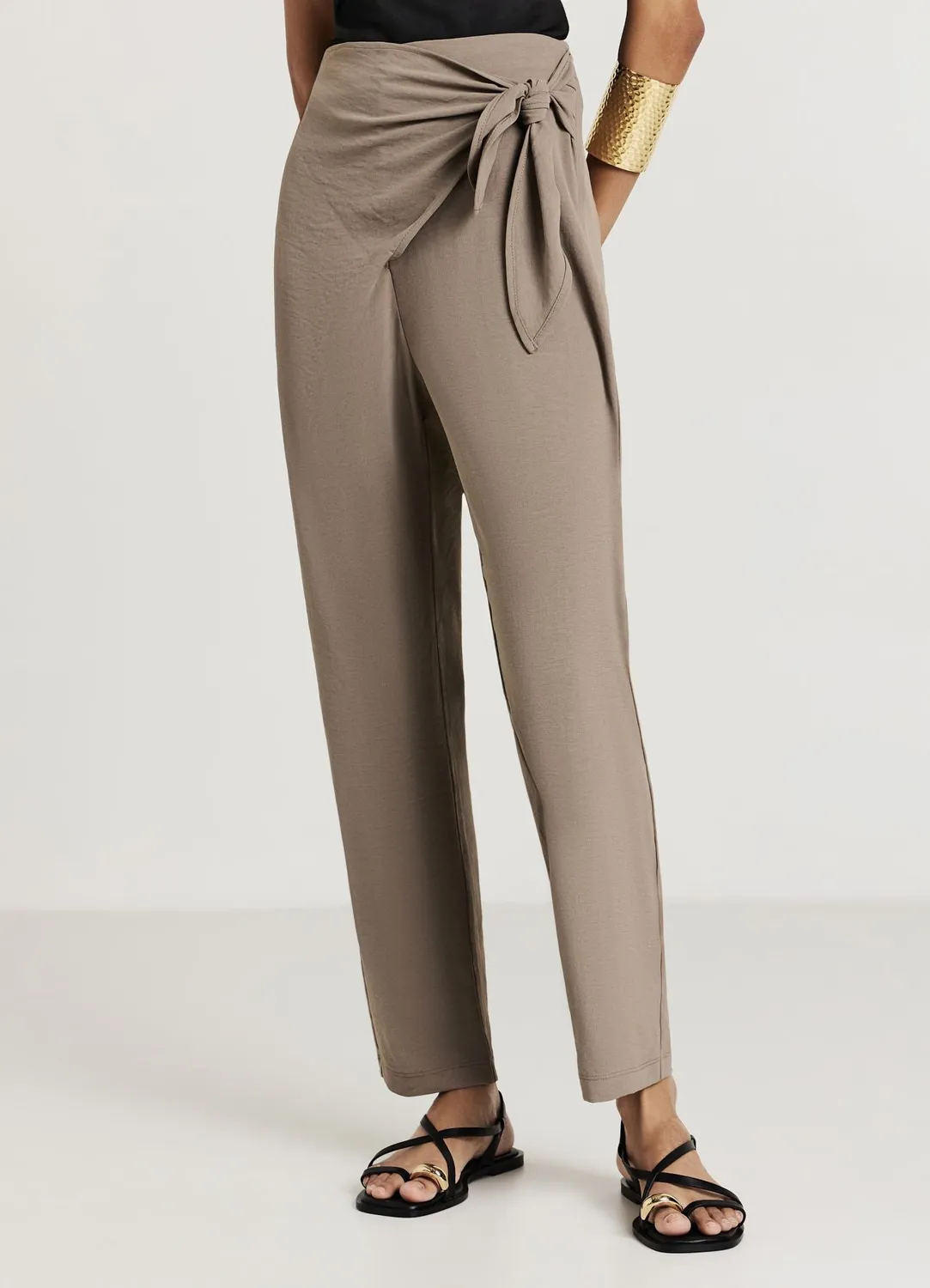 Calliope nœud pantalon femme long uni
