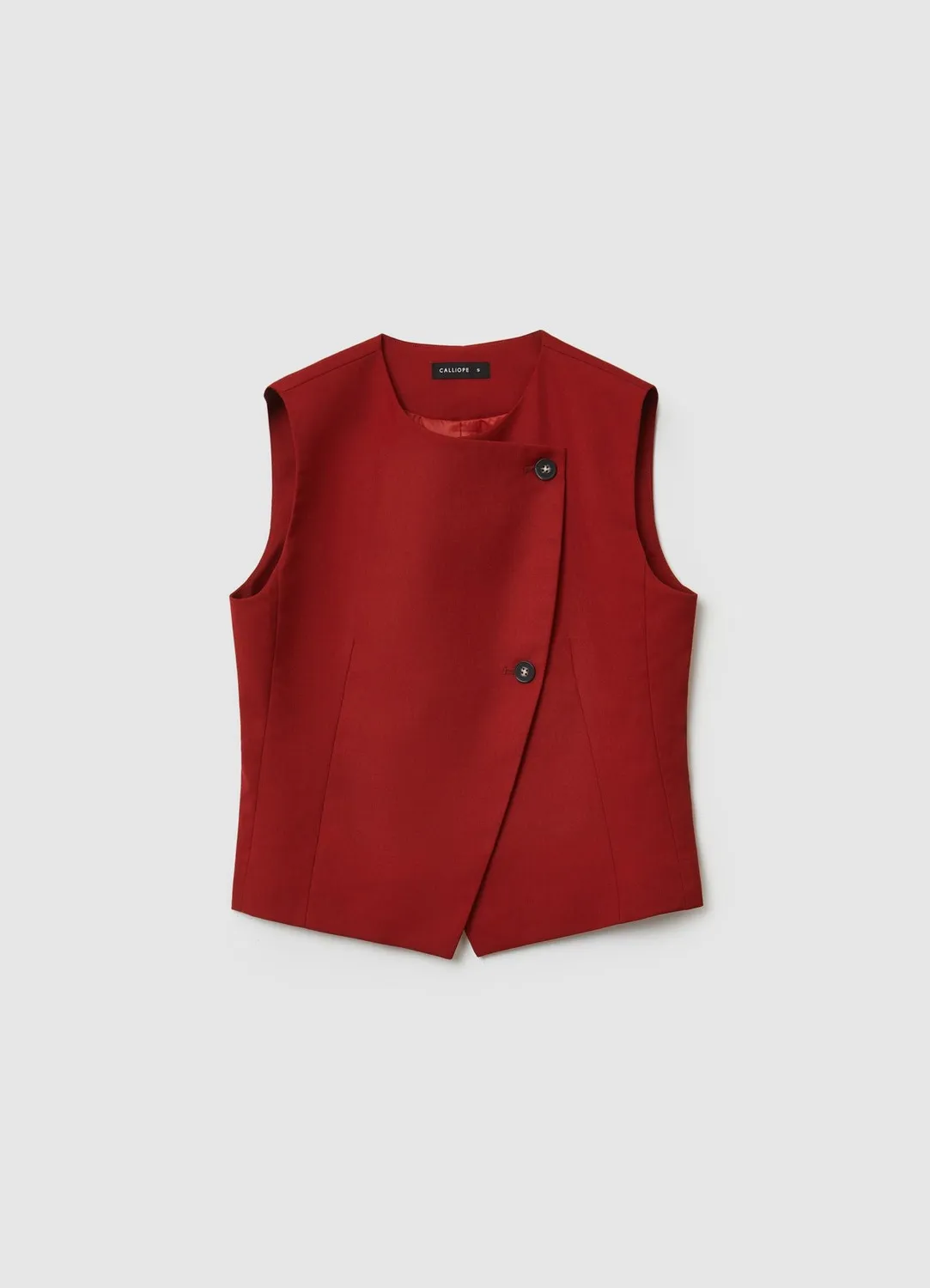 Calliope gilet asymétrique à boutons femme col rond