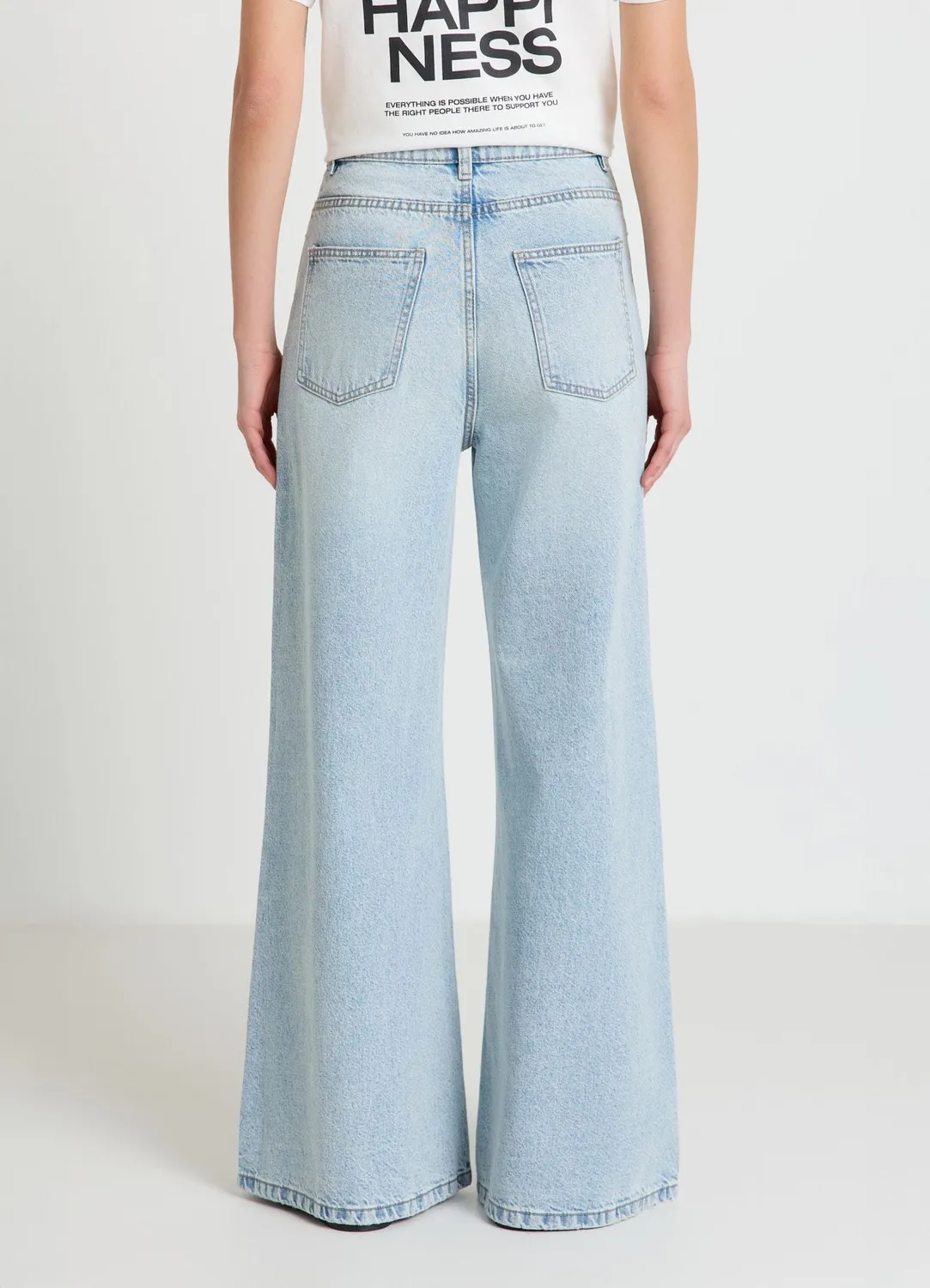 Calliope jean wide leg femme taille haute délavé