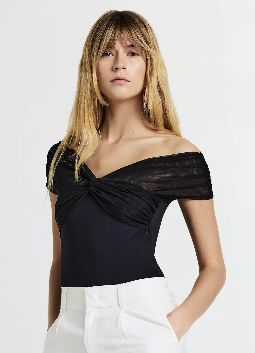 Calliope body nœud tulle boutonné regular femme