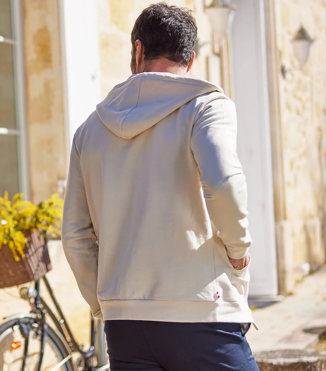 Cocorico Blason sweat zippé homme sable molleton
