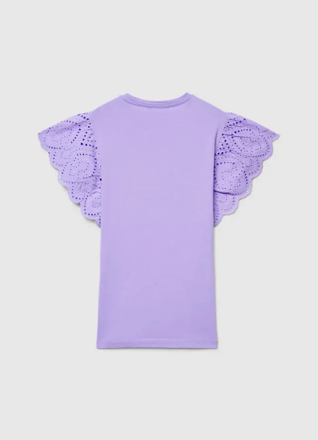 Calliope t-shirt volants sangallo femme S brodé