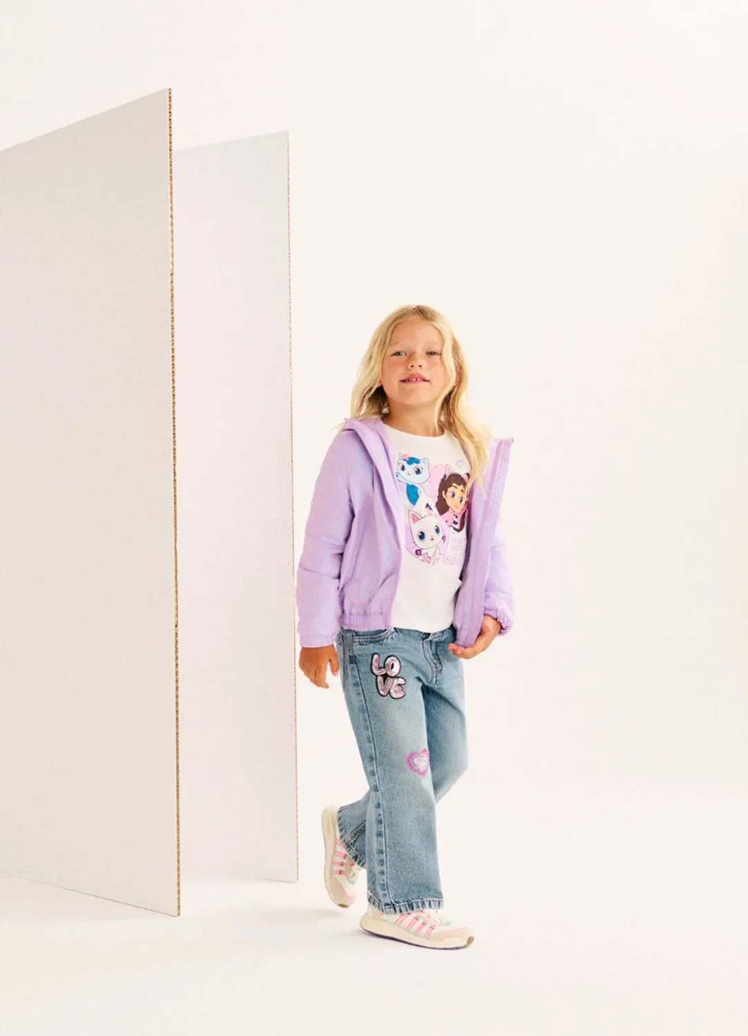 Calliope Wide Leg jean fille patch brillant taille 7-8 ans
