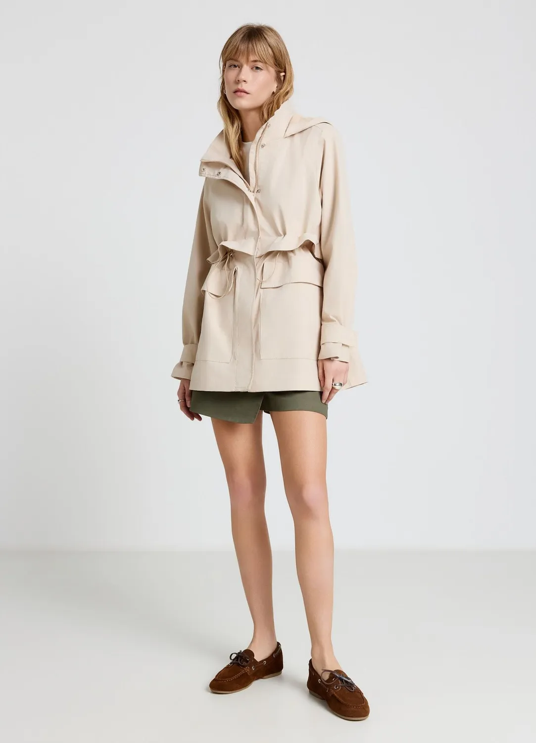 Calliope Veste saharienne capuche femme unie