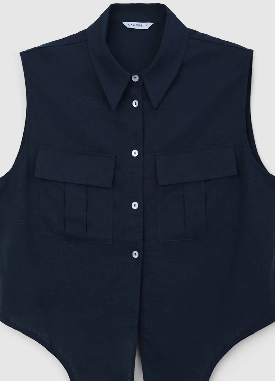 Calliope Chemise sans manches lin nouée femme