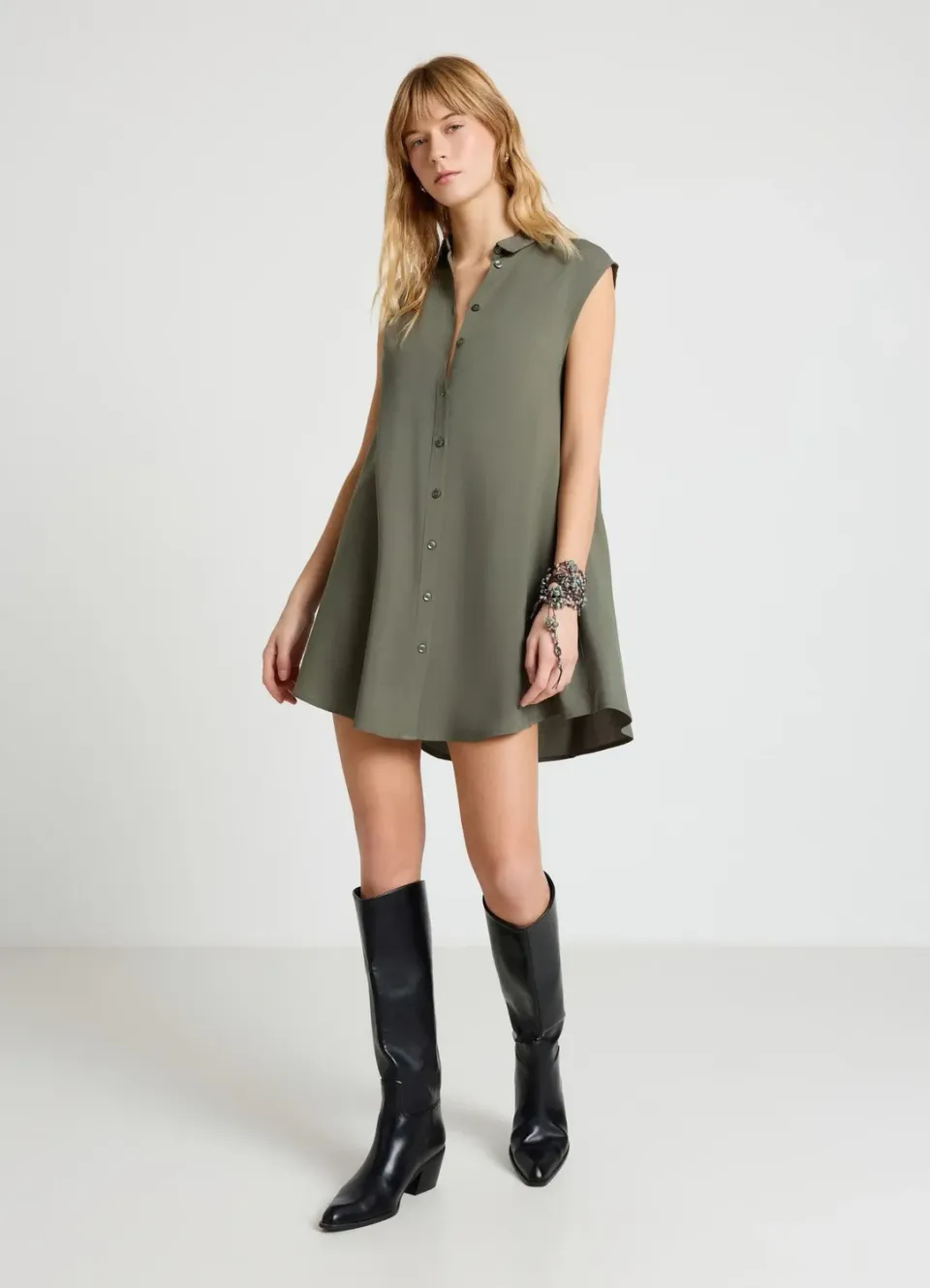 Calliope chemise longue femme sans manches unie