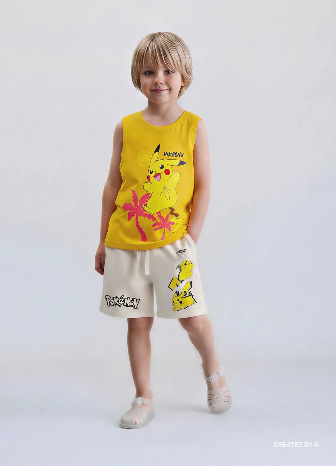 Calliope Pokémon short garçon imprimé Pikachu