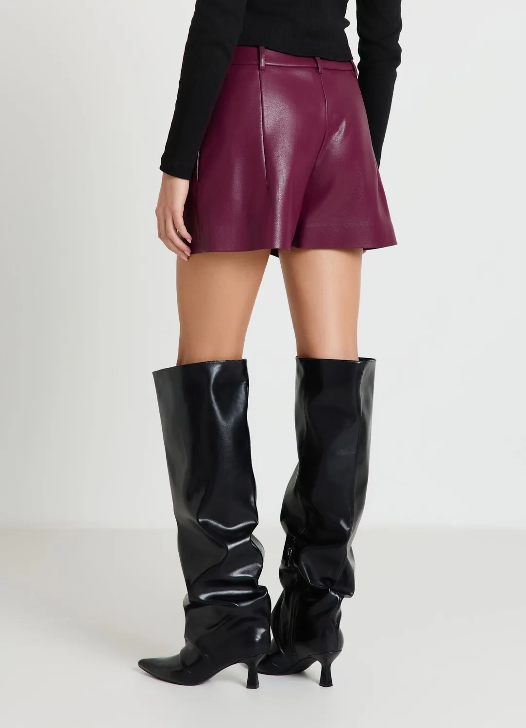 Calliope short à pinces effet cuir femme taille S