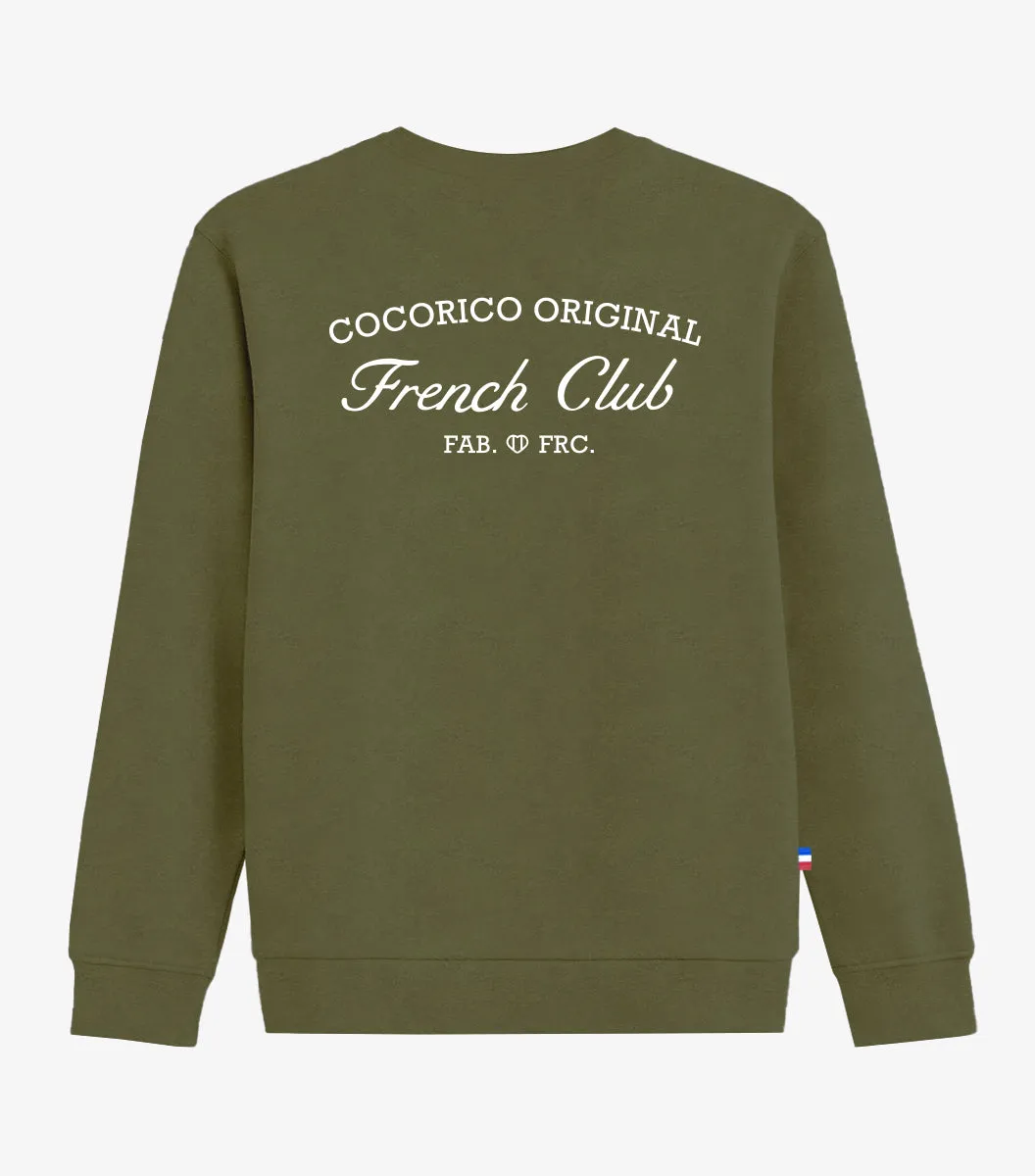 Cocorico French Club sweat homme kaki coton