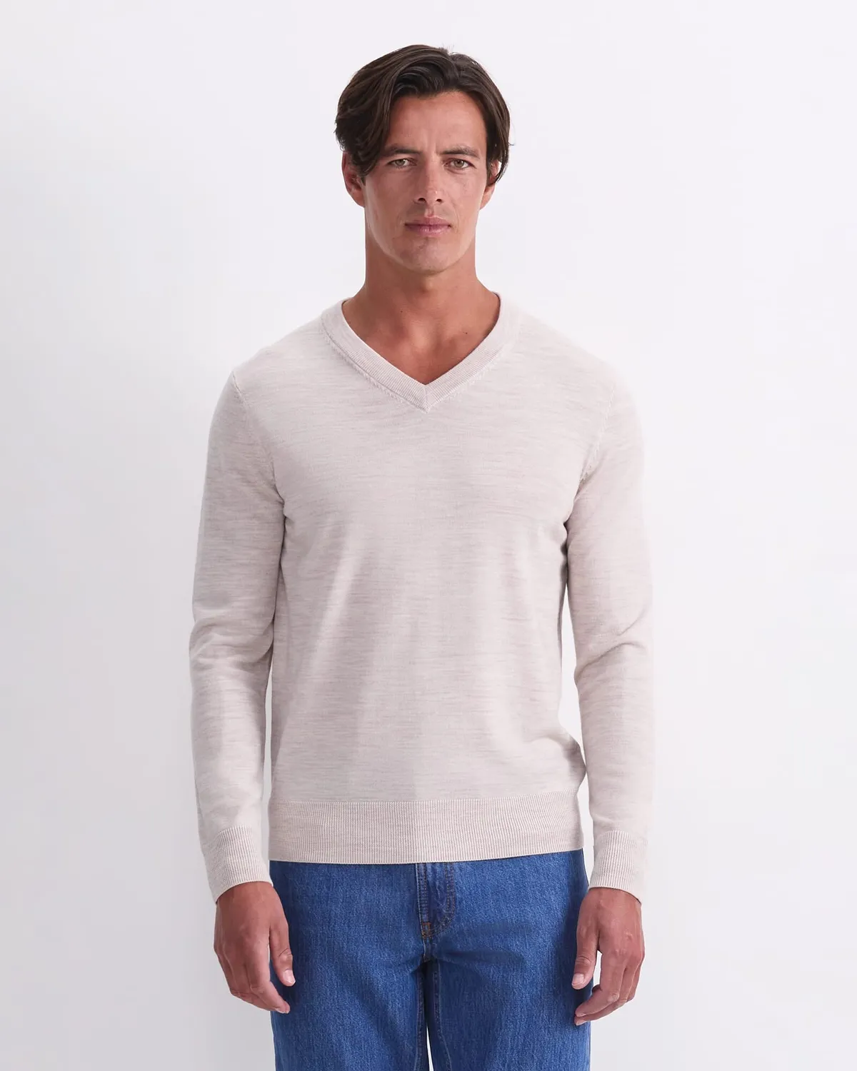 Sportscraft Merino pull homme col V laine mérinos