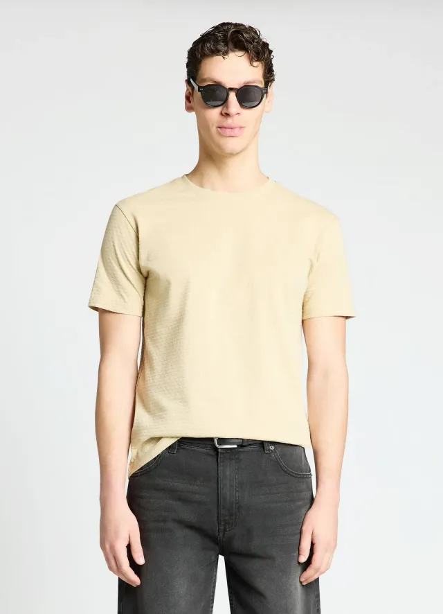 Calliope T-shirt homme à losanges en relief col rond