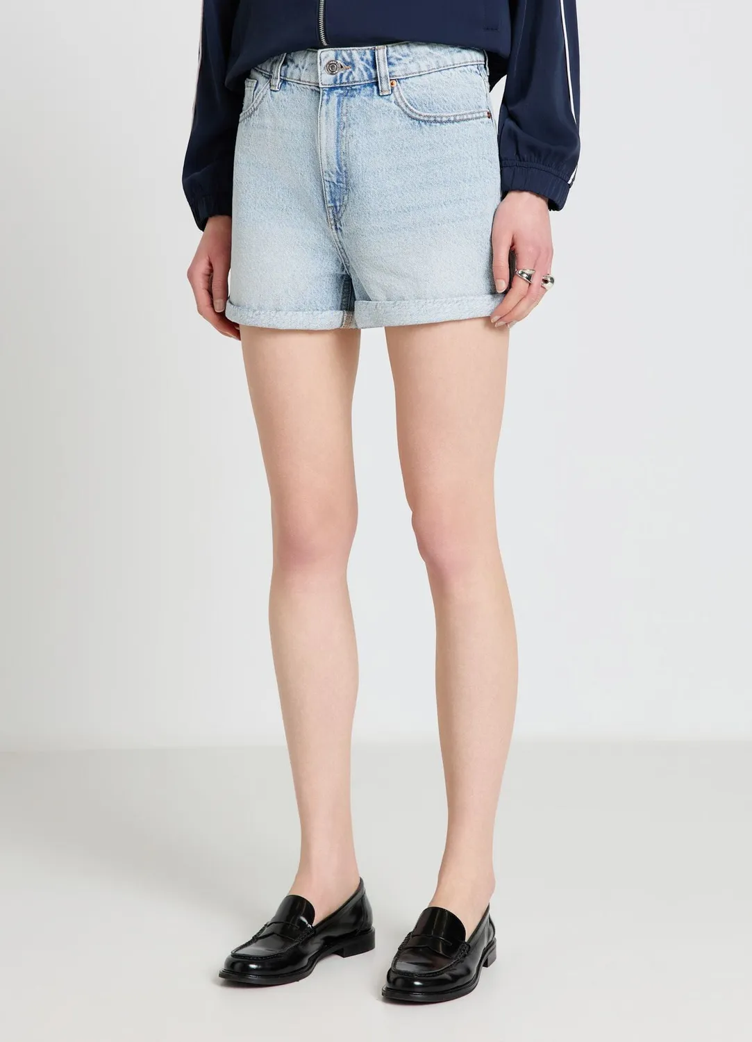 Calliope short mom taille haute revers femme uni