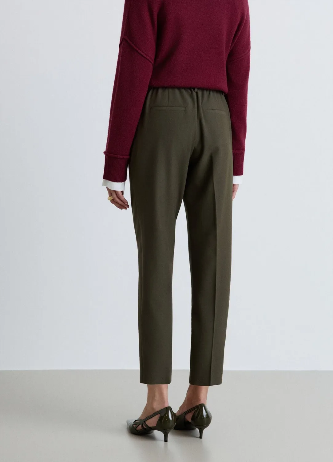 Calliope pantalon pinces taille élastiquée femme droit