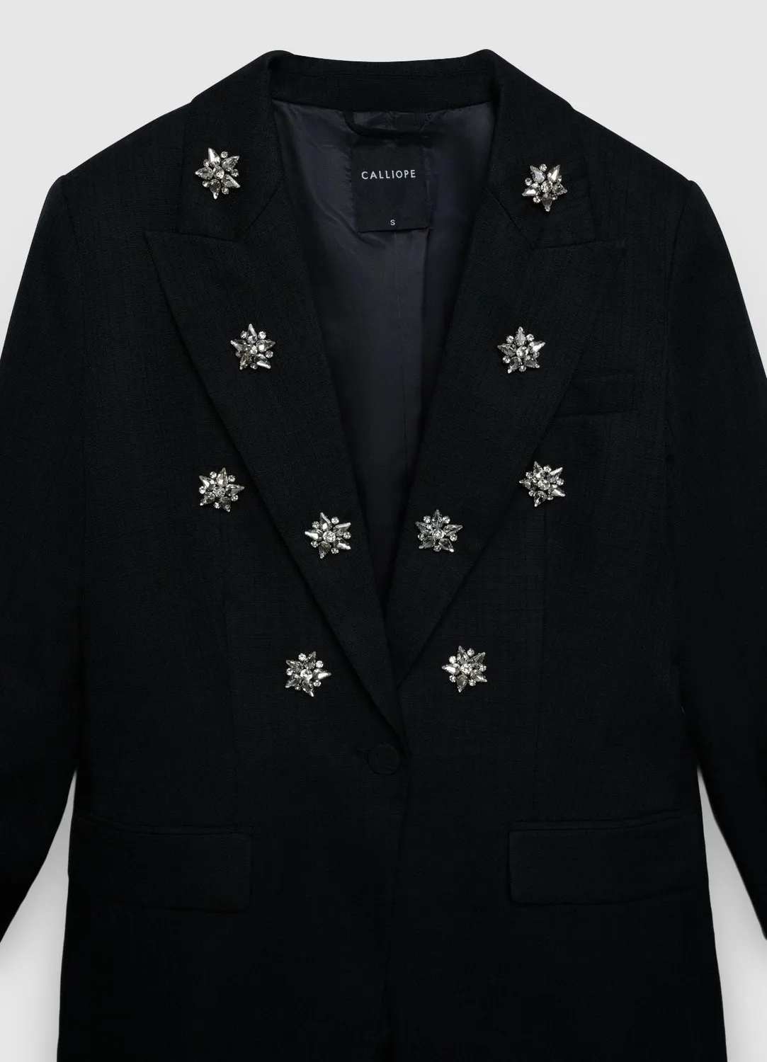 Calliope Strass veste femme blazer un bouton brillant