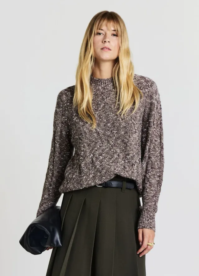 Calliope pull torsadé tresses femme col rond