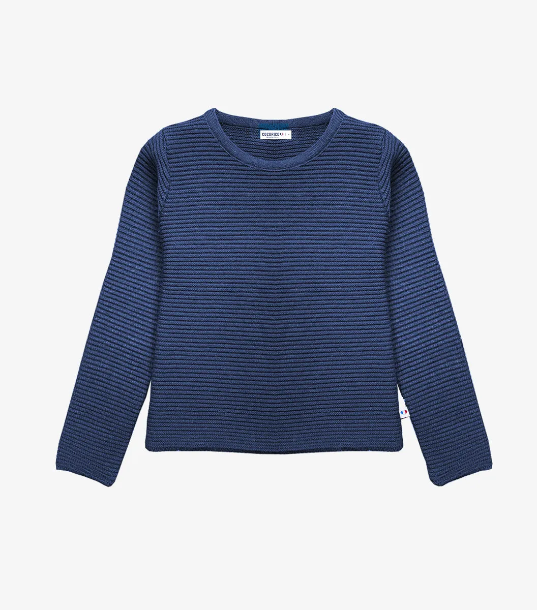 Cocorico Melody Bleu pull femme bleu laine