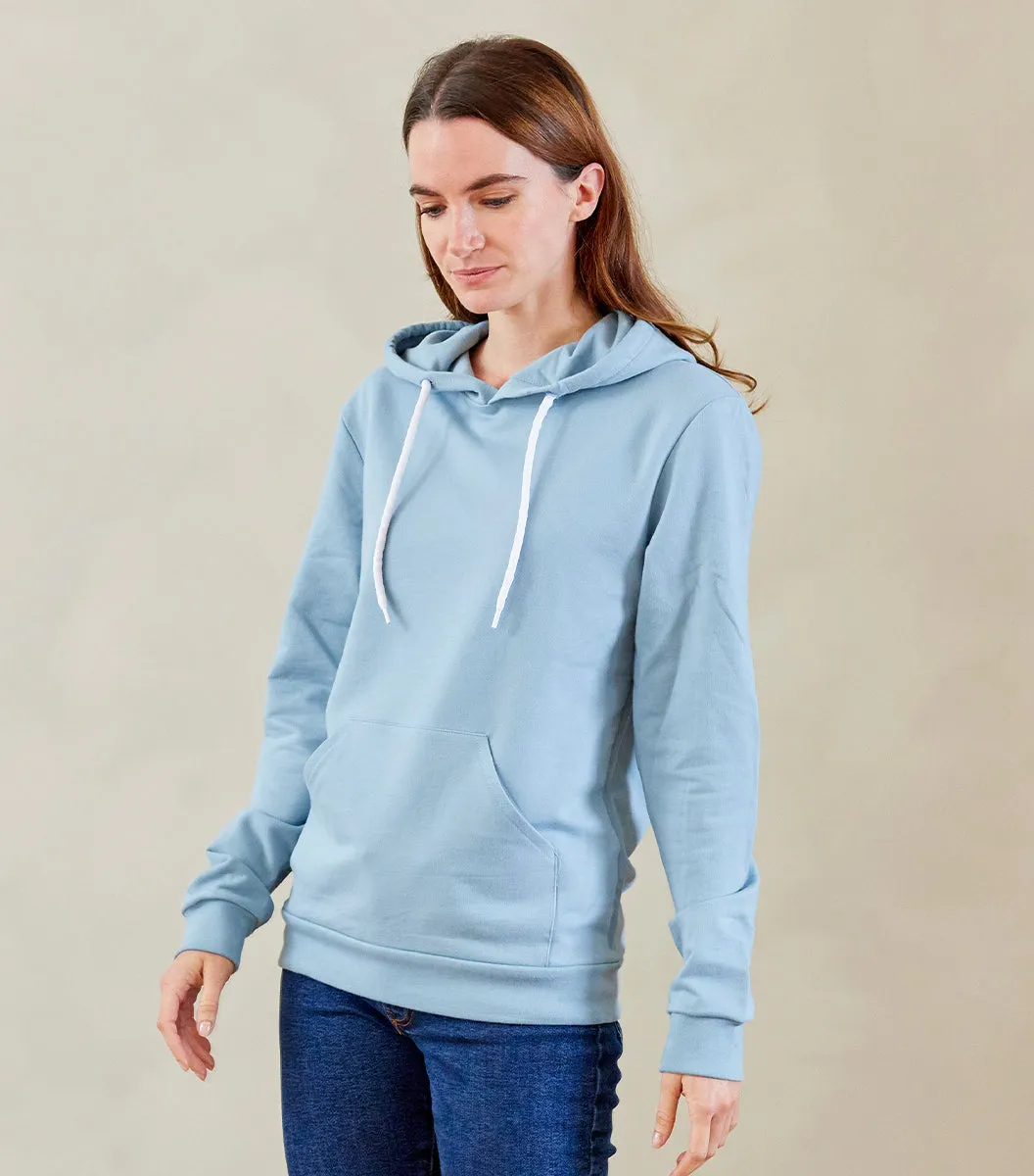 Cocorico Intemporel sweat capuche femme ciel coton