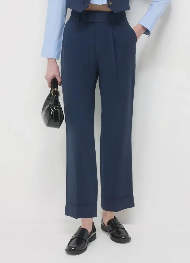 Calliope pantalon classique revers pantalon femme regular