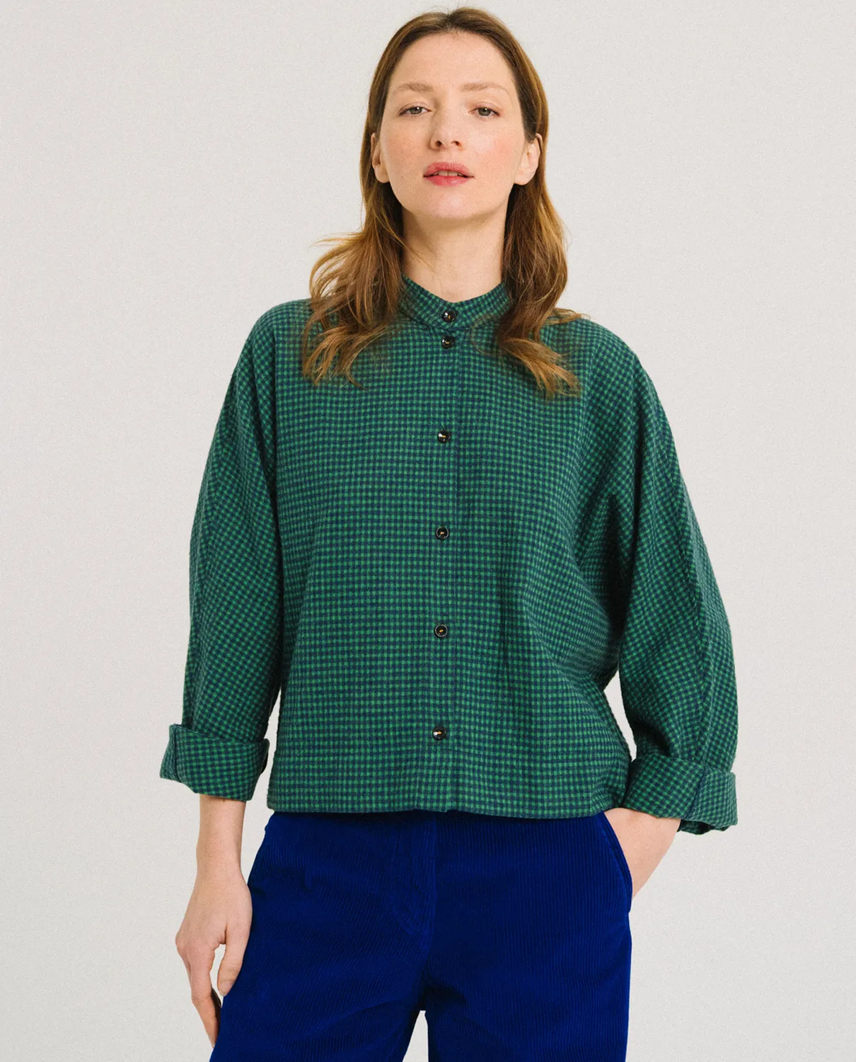 Tinsels Francisco chemise courte poem carreaux