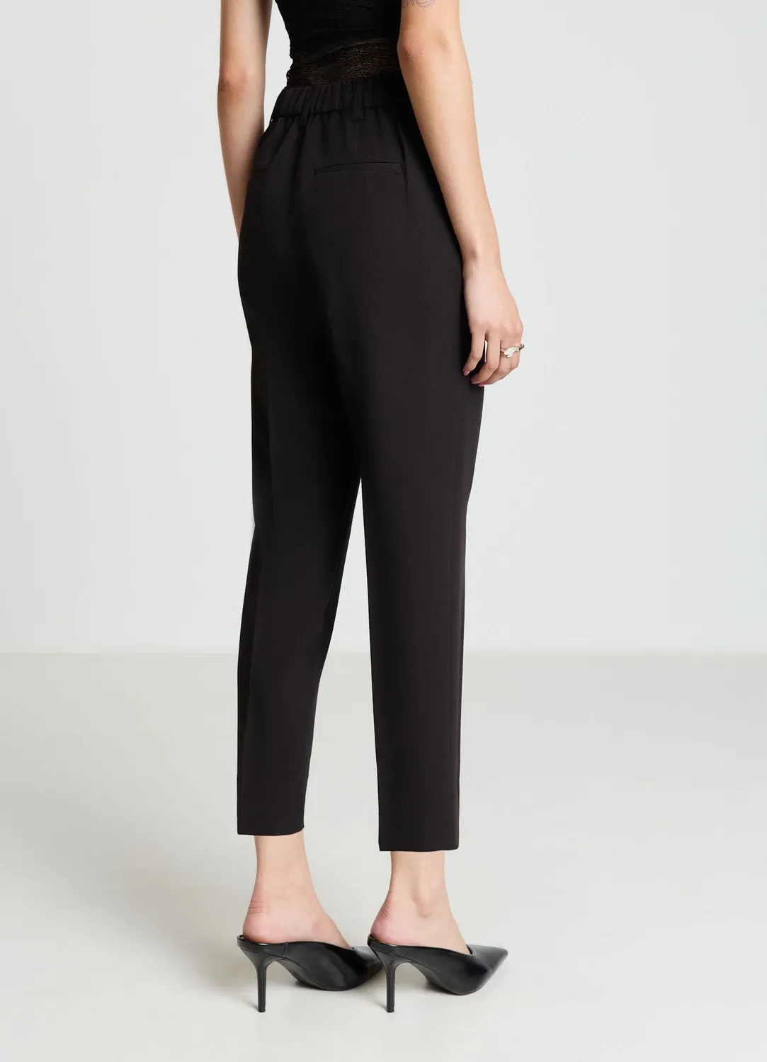 Calliope Pantalon Femme Coupe Droite Élastique Dos