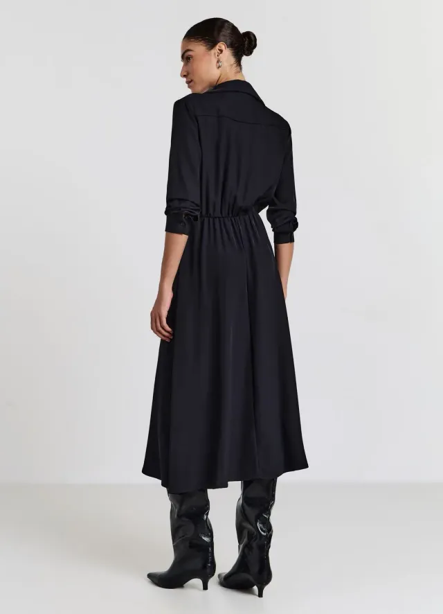 Calliope robe chemise longue coton femme noeud