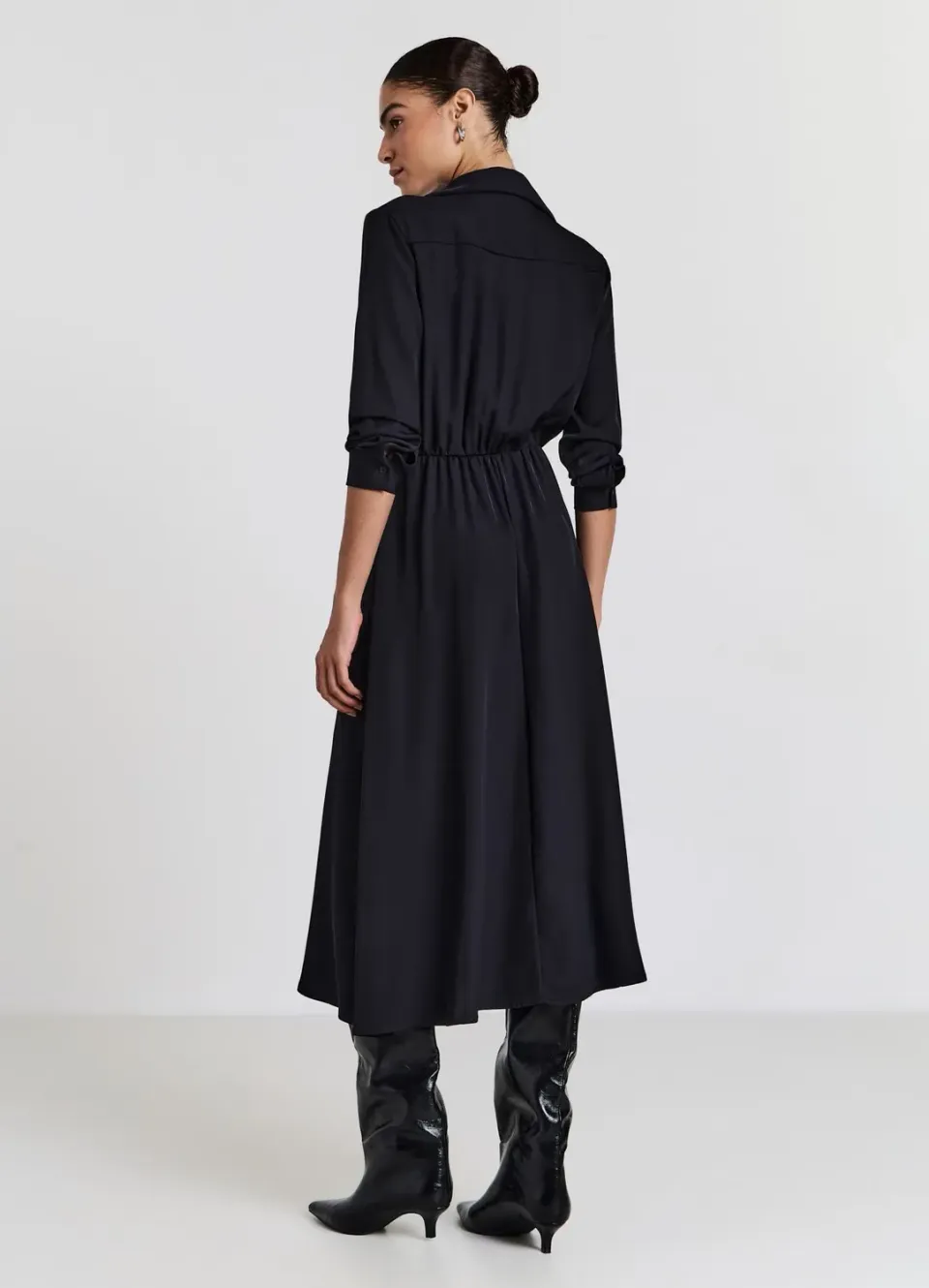 Calliope robe chemise longue coton femme noeud