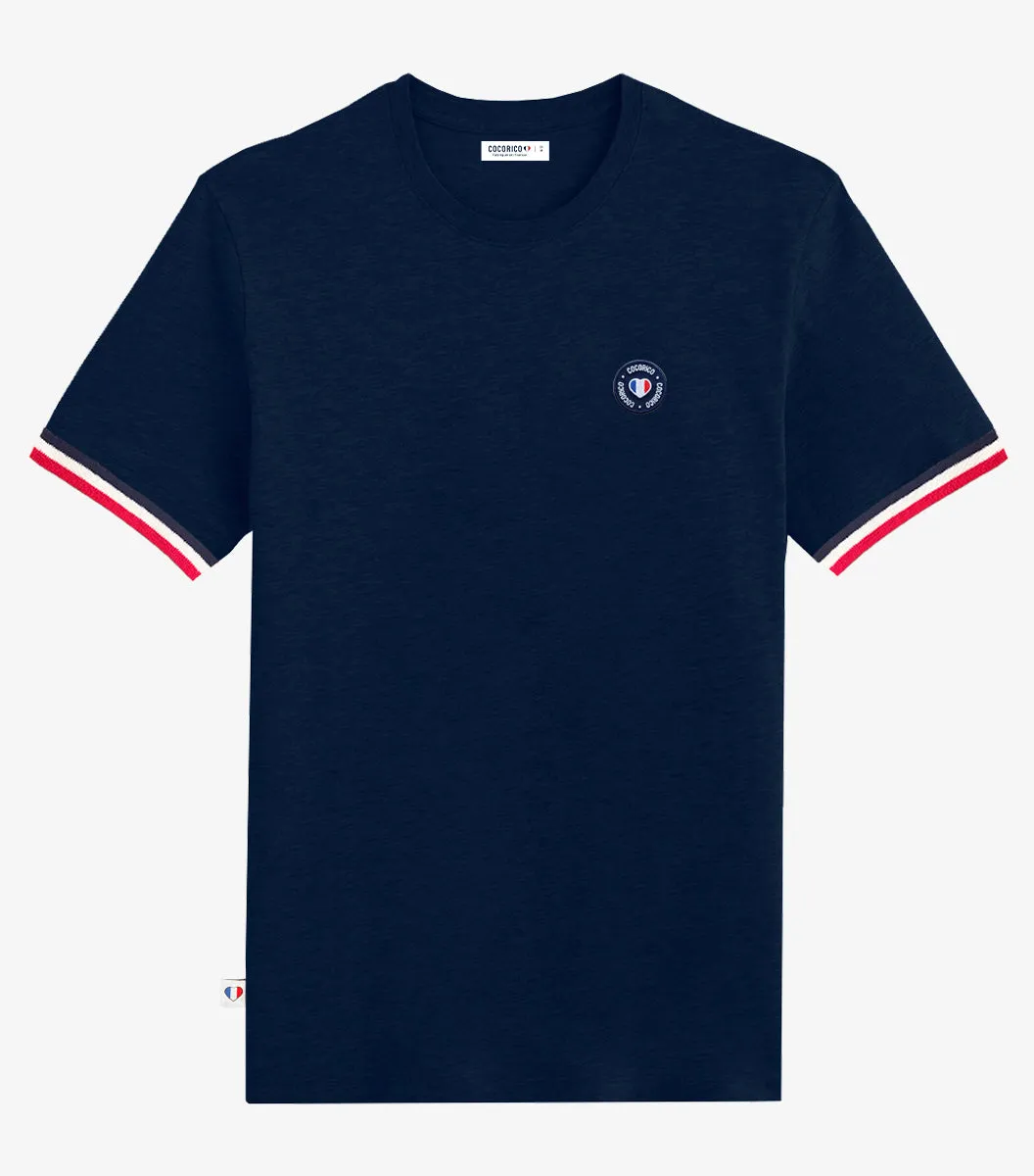 Cocorico Supporter T-Shirt Homme Marine Blason – Coton