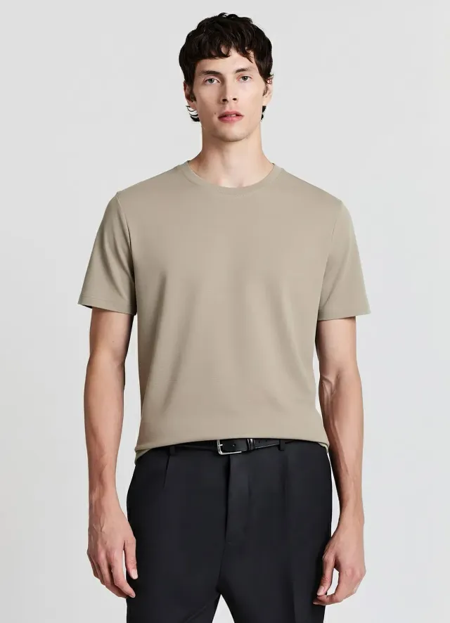Calliope t-shirt col rond homme jacquard uni