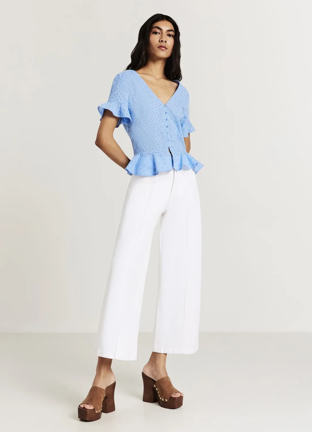 Calliope chemise sangallo volants femme manches courtes