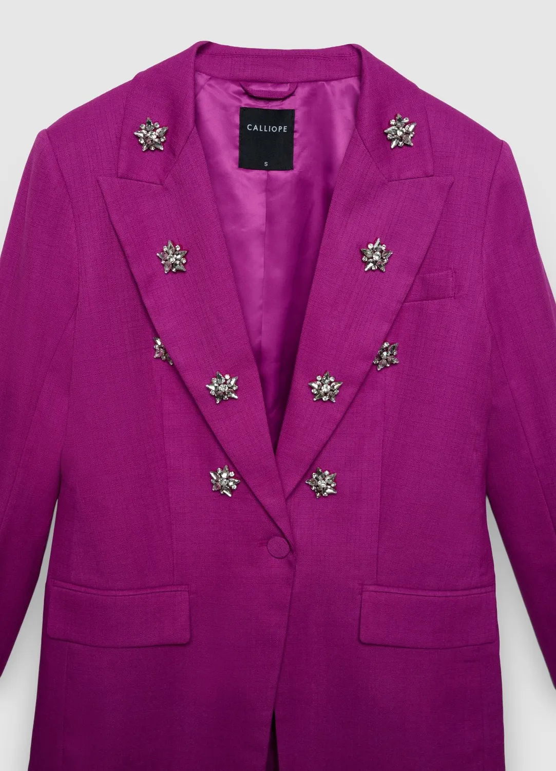 Calliope veste tailleur strass un bouton