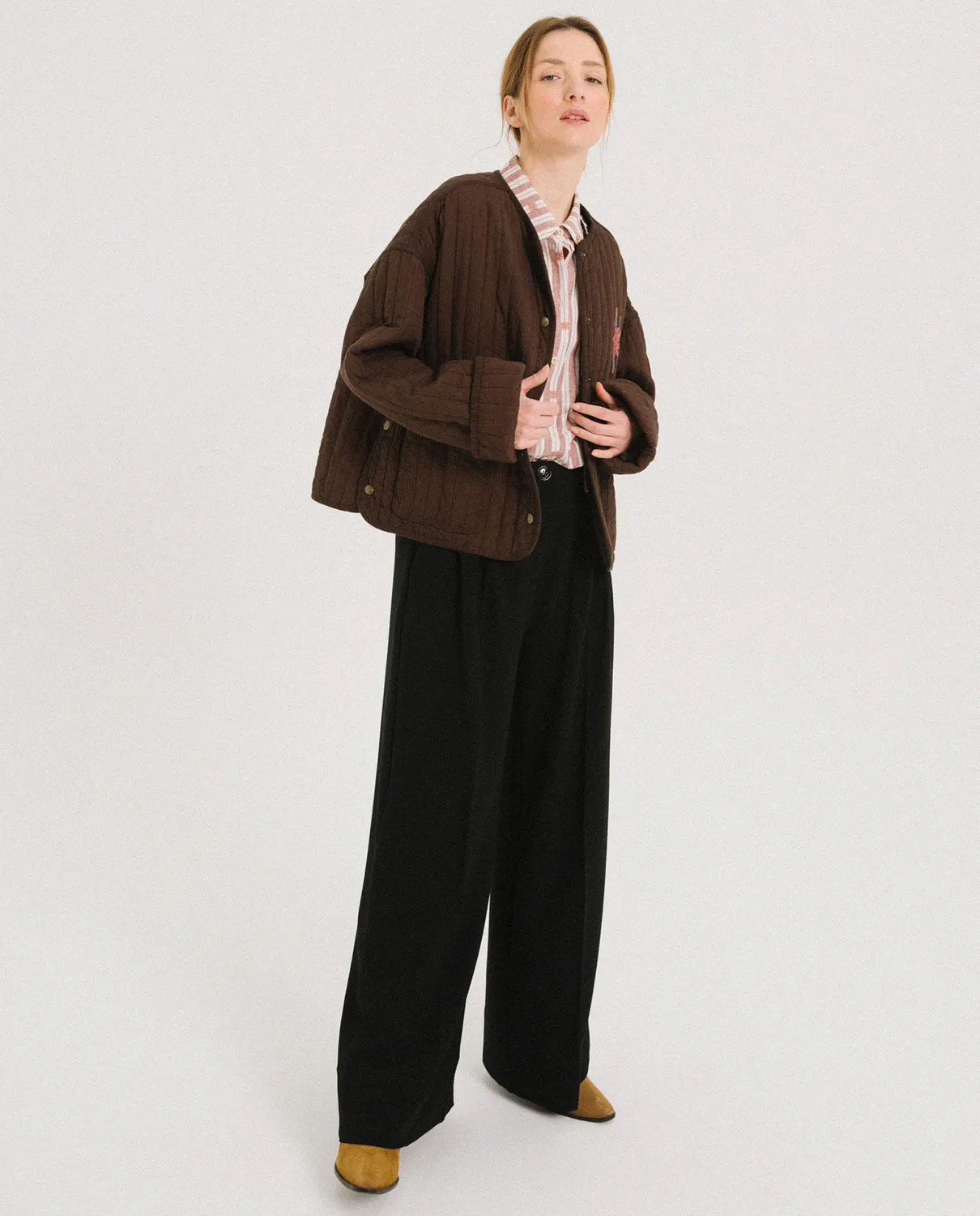 Tinsels Fame veste caffe coton matelassé birdy