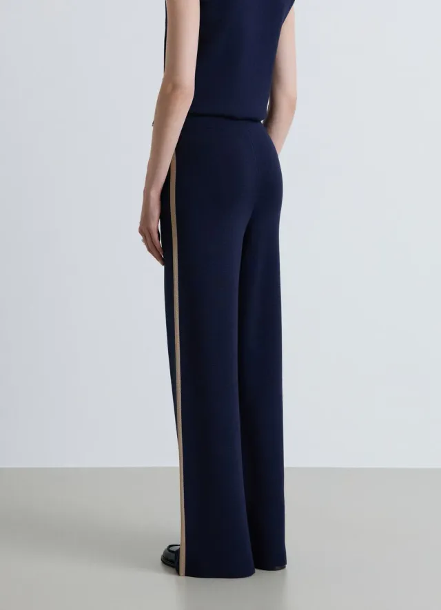 Calliope pantalon palazzo maille profils femme uni