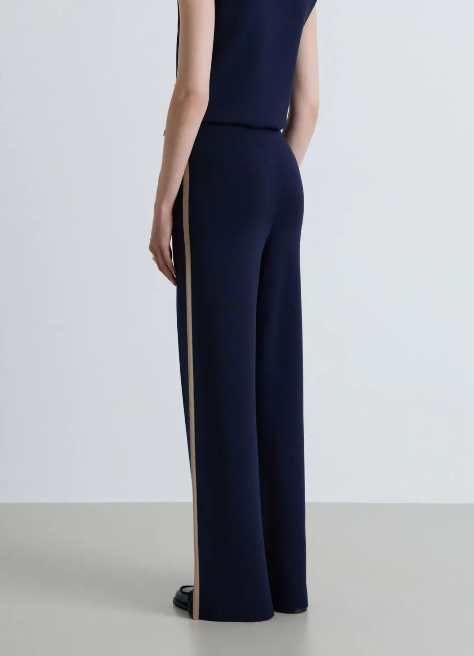 Calliope pantalon palazzo maille profils femme uni