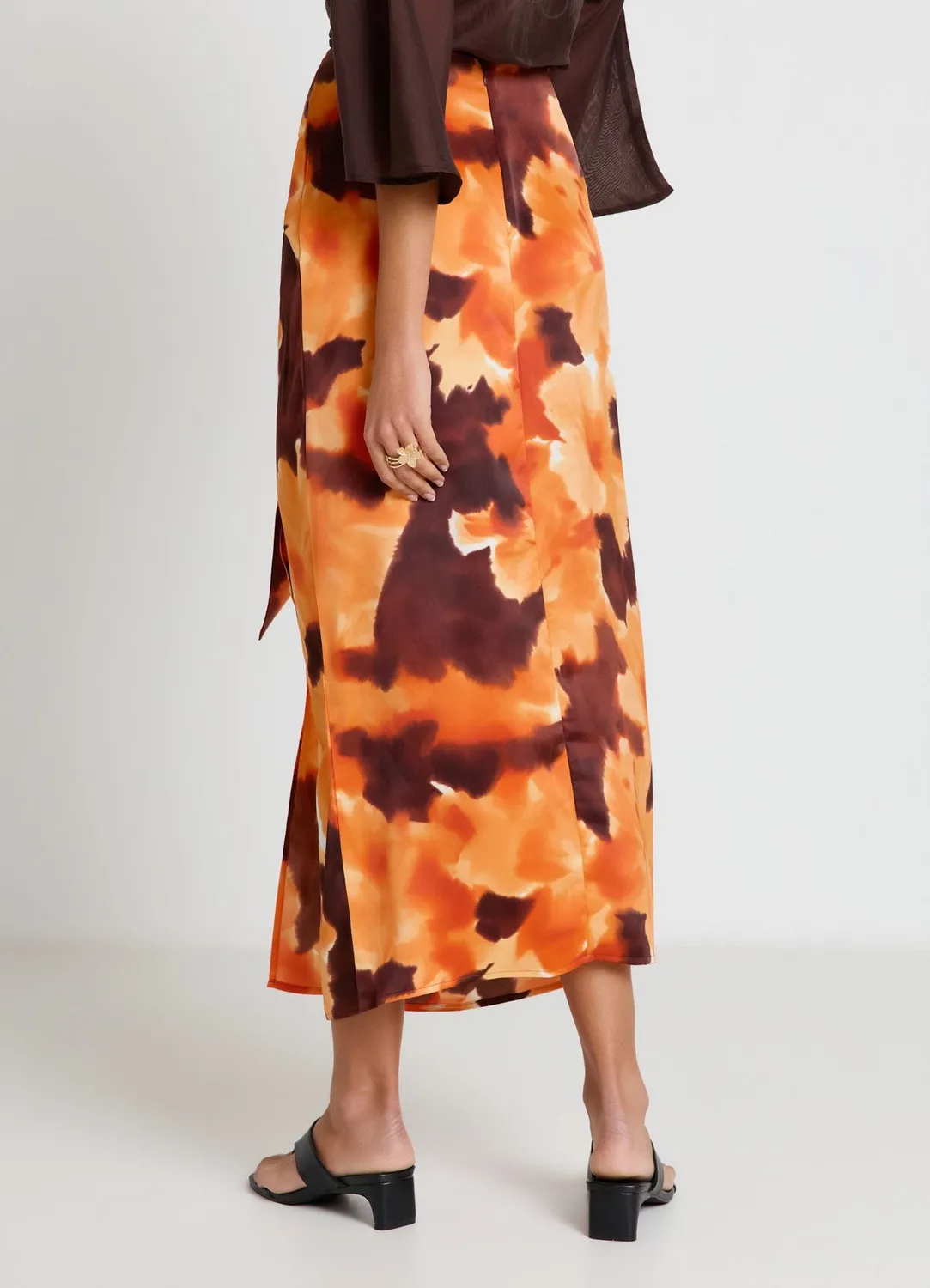 Calliope jupe longue femme imprimée fente boucle