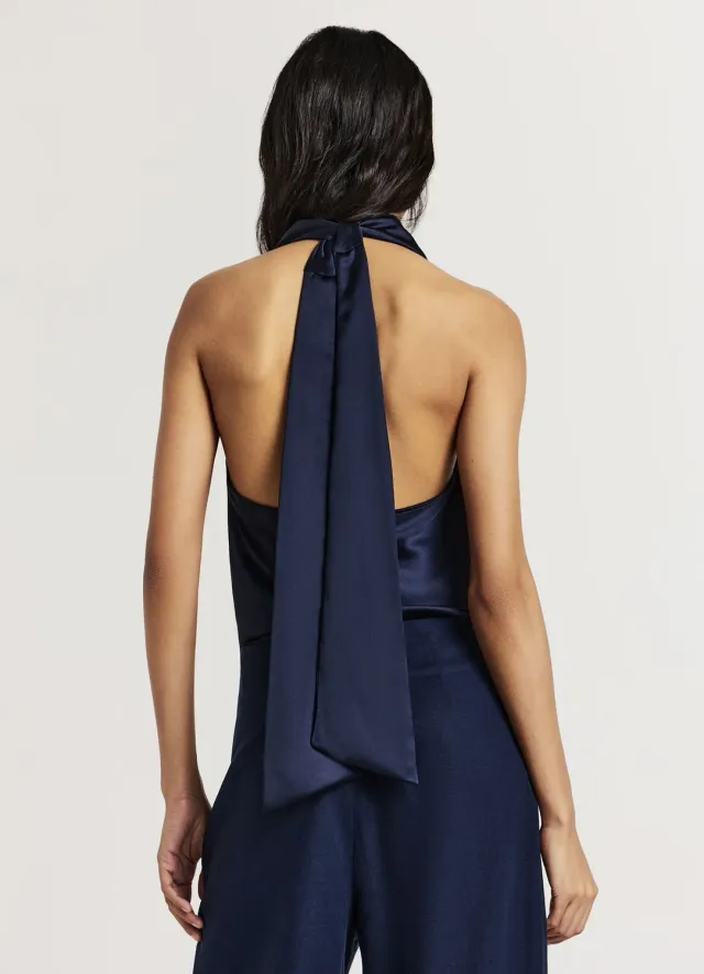 Calliope top sciallato simil satin femme satiné