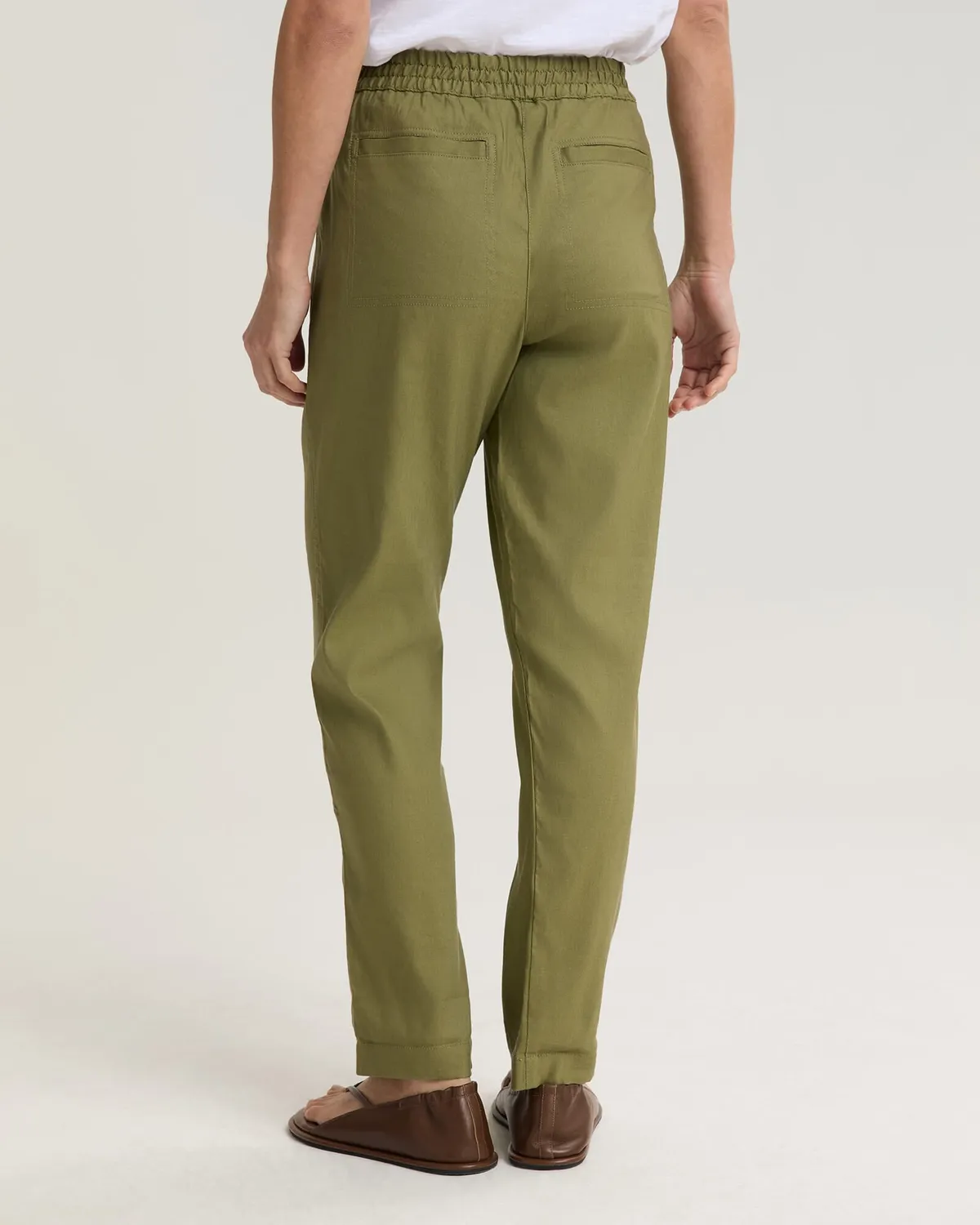 Sportscraft Rosa pantalon lin stretch taille cordon